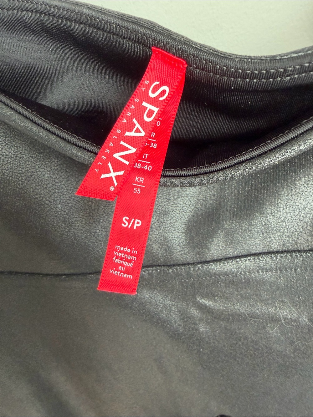 SPANX Faux Leather Moto Leggings Black High Rise Sculpting Size Small - Picture 5 of 9